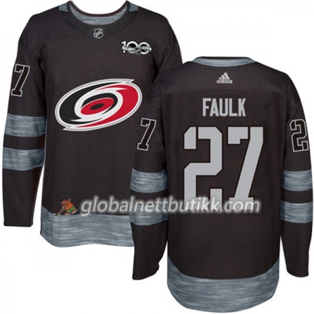 Carolina Hurricanes Hockeydrakt Justin Faulk 27 1917-2017 100th Anniversary Svart Adidas Authentic - Herre